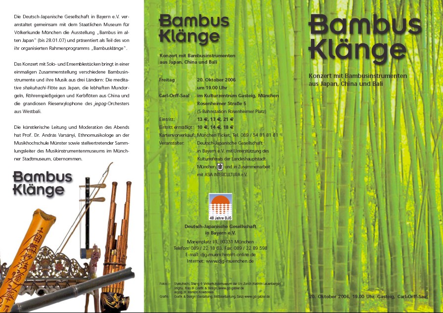 Flyer des Konzerts Bambusklänge